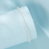 925 Sterling Silver White Gold Plated Shell Pearl Bracelet 16+6cm for Women