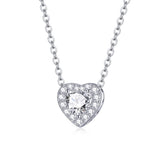 925 Sterling Silver Adjustable Cubic Zirconia Pendant Necklace for Women