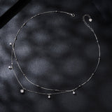 925 Sterling Silver Plated White Gold Moissanite Necklace 400+50mm for Women