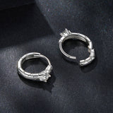 925 Sterling Silver Moissanite Earrings 1.3cm for Women