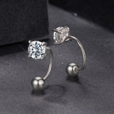 925 Sterling Silver Moissanite 0.1ct Earrings 1.3cm for Women
