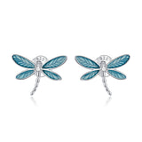 925 Sterling Silver & Platinum Plated Pavé Setting CZ Earrings