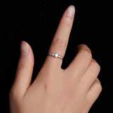 925 Sterling Silver Moissanite Ring Size 6, 0.20ct, Plated White Gold for Women