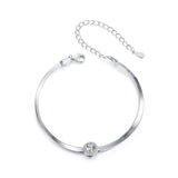 925 Sterling Silver 5.0mm Moissanite Bracelet with White Gold Plating for Women