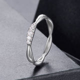 925 Sterling Silver Moissanite Ring with 0.15-0.2cm Gems for Women - Size 6