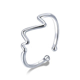 925 Sterling Silver Platinum Plated 0.1cm Ring for Men