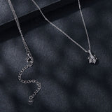 925 Sterling Silver Moissanite Plated Platinum Necklace for Women, 6.5mm, Style L, 400mm Length