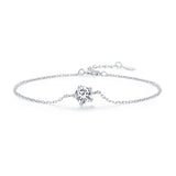 S925 Sterling Silver Moissanite Bracelet 15+3cm for Women