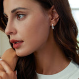 925 Sterling Silver Earrings with Oxidized Finish and Pavé Setting CZ for Women