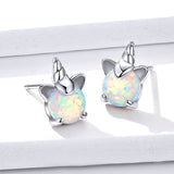 S925 Sterling Silver Earrings with Translucent Opal