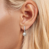 925 Sterling Silver Moissanite 0.15 Carat Earrings with Quality Shell Pearl for Women