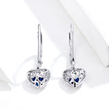 925 Sterling Silver Earrings with CZ and Platinum Plating, 2.3*0.8 cm
