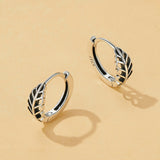 925 Sterling Silver Oxidized Earrings 12*5mm