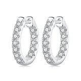 925 Sterling Silver 0.023 Carat Moissanite Earrings for Women