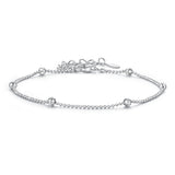 925 Sterling Silver & Plated White Gold Bracelet with Adjustable Length