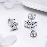 S925 Sterling Silver Earrings with Oxidized Finish and Pavé Setting CZ