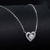 925 Sterling Silver Moissanite 0.5 Carat Necklace with CZ for Women