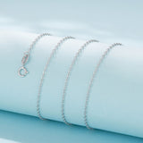 925 Sterling Silver + Plated White Gold Necklace 40cm for Women