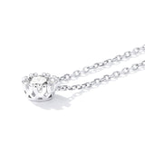 925 Sterling Silver Adjustable Necklace with CZ Pendants for Women