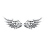 925 Sterling Silver Oxidized Pavé CZ Earrings
