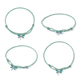 925 Sterling Silver Adjustable Bracelet with CZ and Enamel in Oxidized Finish for Women
