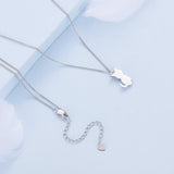 925 Sterling Silver 16mm x 10mm Platinum Plated Necklace for Unisex