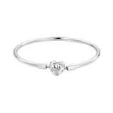 925 Sterling Silver White Gold Plated 17.0cm CZ Bracelet for Women
