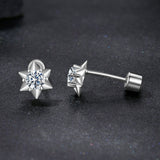 925 Sterling Silver Moissanite 0.10 Carat Earrings for Women