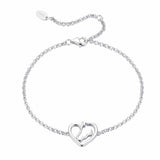 925 Sterling Silver Plated White Gold Bracelet 21cm for Women