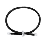 925 Sterling Silver and White Gold Plated Rope Bracelet for Men