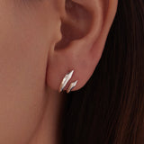 925 Sterling Silver Oxidized Silver Earrings Size 1.3*0.7cm