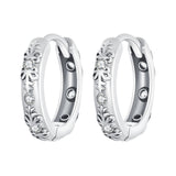 925 Sterling Silver Earrings with Oxidized Finish and Pavé Setting CZ for Women