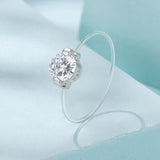 925 Sterling Silver White Gold Plated CZ Ring Size 6 for Women