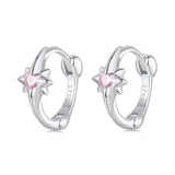 925 Sterling Silver White Gold Plated Earrings with CZ for Women