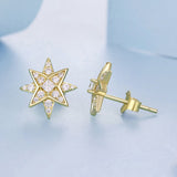 925 Sterling Silver Pavé Setting Gold Plated Earrings