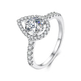 925 Sterling Silver Moissanite 1 Carat Pendant Ring Size 6 for Women