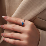 925 Sterling Silver Enamel Ring for Dogs, 0.2cm Width, White Gold Plated