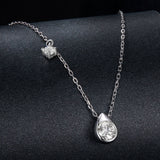 925 Sterling Silver + Moissanite Adjustable Necklace for Women - White Gold 0.5ct & 0.1ct