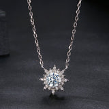925 Sterling Silver 0.5 Carat Moissanite Necklace in White Gold Plating for Women