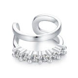 925 Sterling Silver Earrings with Pavé Setting CZ in Platinum