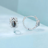 925 Sterling Silver Earrings with Transparent Glass - 13*8mm for Women