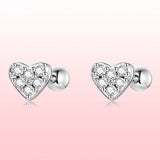 925 Sterling Silver Earrings with Pavé Setting CZ