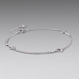 925 Sterling Silver White Gold Plated 21cm Pavé CZ Bracelet for Women