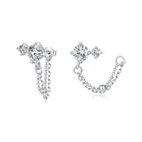 925 Sterling Silver White Gold Plated Pavé Setting CZ Earrings, 1.5cm for Women