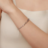925 Sterling Silver White Gold Plated 15+6cm Adjustable Bracelet for Women