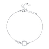925 Sterling Silver Adjustable Bracelet with Pavé Set CZ for Women