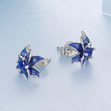 925 Sterling Silver Earrings with Enamel Process and Pavé Setting CZ