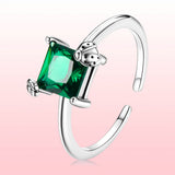 925 Sterling Silver Oxidized Pavé Setting CZ Ring for Women