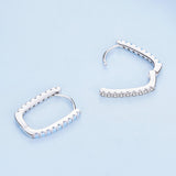 925 Sterling Silver Opal Earrings with Platinum Plating for Women