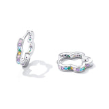 925 Sterling Silver Earrings with Pavé Setting CZ and Platinum Plating for Women